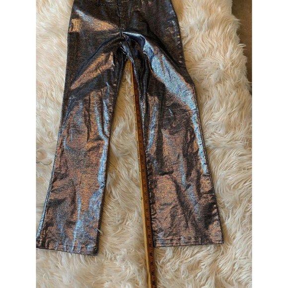 Vintage Guess Metallic pants snake skin pattern rainbow women’s size 29 x 29.5 - Picture 11 of 11